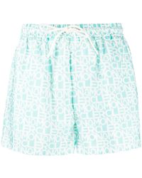 Moncler - Logo-Print Drawstring Shorts - Lyst