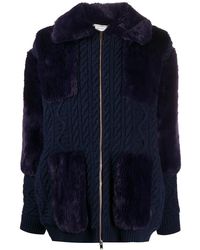 Stella McCartney - Cable-knit Faux-fur Cardigan - Lyst