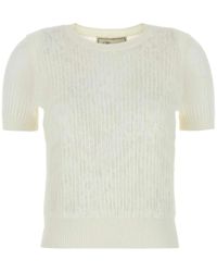 Blumarine - T-Shirt aus geripptem Strick - Lyst