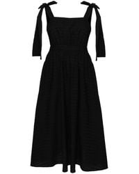 MSGM - Robe Mi-Longue À Détail De Nœud - Lyst