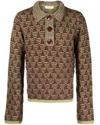 NAMACHEKO - Patterned-Jacquard Knitted Polo Shirt - Lyst