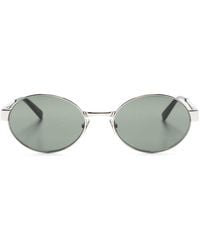Saint Laurent - Oval-frame Sunglasses - Unisex - Metal - Lyst