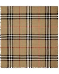 Burberry - チェック フリンジ スカーフ - Lyst