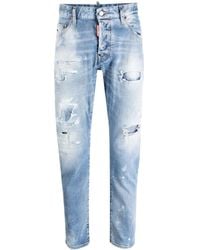 DSquared² - ダメージ テーパードジーンズ - Lyst