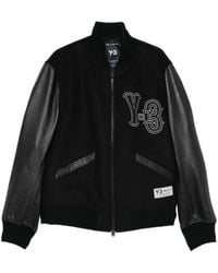 Y-3 - Jack Met Borduurwerk En Leren Mouwen - Lyst