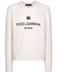 Dolce & Gabbana - Logo-embroidery Virgin Wool Sweater - Lyst
