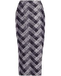 Elie Saab - Chevron Midi Skirt - Lyst