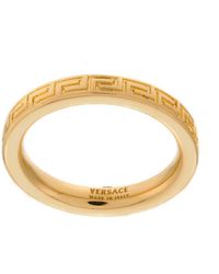 Versace Ring Met Griekse Print - Metallic