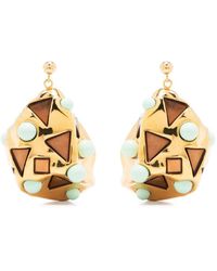 Colville - Odyssey Cabochon-gemstone Gold-plated Earrings - Lyst