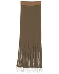Uma Wang - Distressed Ribbed-Knit Skirt - Lyst