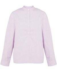 Yves Salomon - Striped Cotton Poplin Blouse - Lyst