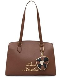 Love Moschino - Sac Cabas À Logo Et Breloque Cœur - Lyst