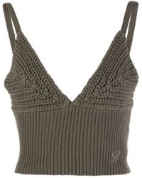 Blumarine - V-neck Knitted Wool Top - Lyst