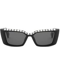 Philipp Plein - Zonnebril Met Vierkant Montuur En Kristallen - Lyst
