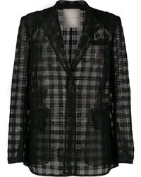 Marco De Vincenzo Boxy Tulle Blazer - Black