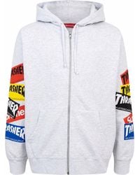 Supreme - Thrasher Multi Logo Zip-Up Hoodie - Lyst