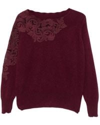Ermanno Scervino - Lace-Embellished Boat-Neck Knit - Lyst