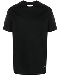 Jil Sander - T-shirt en maille à plaque logo - Lyst