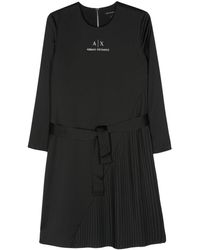 Armani Exchange - Robe courte à logo brodé - Lyst