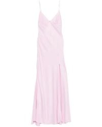 Alberta Ferretti - Satin-Finish Side-Slit Maxi Dress - Lyst