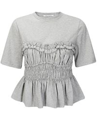 Cecilie Bahnsen - Vilde Ruffled Peplum T-Shirt - Lyst