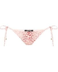 Roberto Cavalli - Bikinislip Met Luipaardprint En Striksluiting - Lyst
