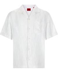 HUGO - Short-Sleeve Linen Shirt - Lyst