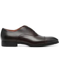 Santoni - Almond-Toe Lace-Up Leather Shoes - Lyst