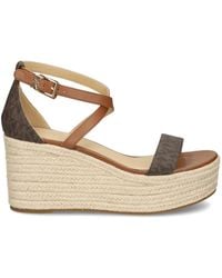 Michael Kors - Sandales Compensées À Motif Monogrammé - Lyst