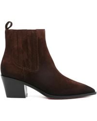 Santoni - Pointed-Toe Suede Boots - Lyst