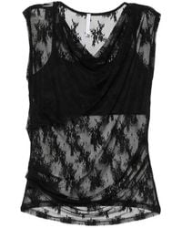 Imperial - Blouse Drapée En Dentelle - Lyst