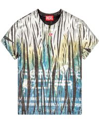 DIESEL - T-uncutie-long-foil Zebra-print T-shirt - Lyst