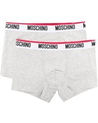 Moschino - Logo-print Strap Cotton-blend Boxers (pack Of Two) - Lyst