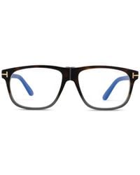 Tom Ford - Tortoiseshell-Effect Rectangle-Frame Glasses - Lyst
