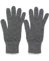 Pringle of Scotland Guantes con detalles de canalé - Gris