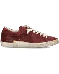 Philippe Model - Prsx Distressed Leather Lace-Up Sneakers - Lyst