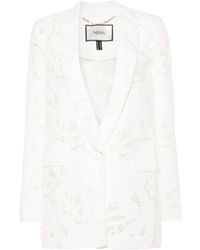 Nissa - Single-breasted Floral-embroidered Blazer - Lyst
