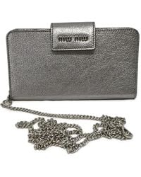 Miu Miu - Metallic Leather Wallet - Lyst
