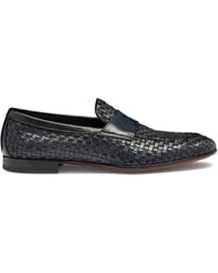 Santoni - Woven Leather Loafers - Lyst