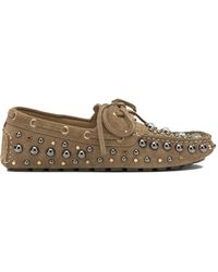 strategia shoes - Stud-Embellished Suede Boat Shoes - Lyst
