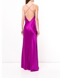 Michelle Mason Draped-neck Cocktail Dress - Purple