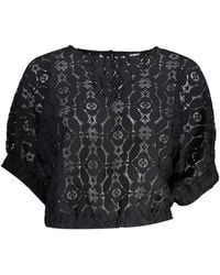 Desigual - Floral-Lace Cropped Top - Lyst