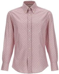Brunello Cucinelli - Patterned Button-Down Shirt - Lyst
