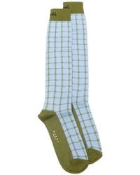 Marni - Chaussettes À Carreaux Et Logo - Lyst