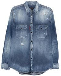 DSquared² - Classic Denim Long Sleeve Button Shirt - Lyst