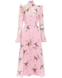 LEO LIN - Katrina Floral-Print Ruffled Midi Dress - Lyst