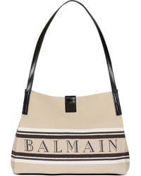 Balmain - Release Small Canvas And Leather Tote - Lyst