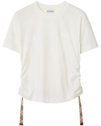 Burberry - T-Shirt Con Bordo A Quadri - Lyst