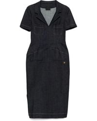 Givenchy - Denim Midi-Jurk Met 4G-Embleem - Lyst
