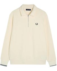 Fred Perry - Half-Zip Long-Sleeve Sweatshirt - Lyst
